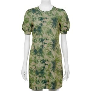 Junior's Girls Lily Rose Puff-Sleeve Short Sleeve French Terry Dress, Size Large